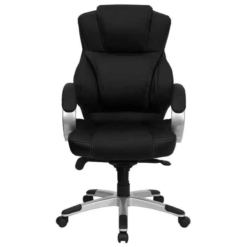 Sedia girevole da ufficio ergonomica contemporanea Emma and Oliver High Back in pelle nera