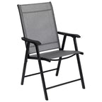 Emma and Oliver Black Outdoor Folding Patio Sling Chair / Portable Chair (2 Pack)