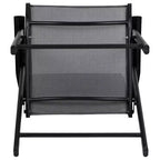 Emma and Oliver Black Outdoor Folding Patio Sling Chair / Portable Chair (2 Pack)