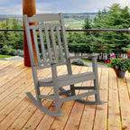 Emma and Oliver All-Weather Rocking Chair in Faux Wood - Patio and Backyard Furniture