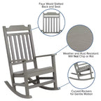 Emma and Oliver All-Weather Rocking Chair in Faux Wood - Patio and Backyard Furniture