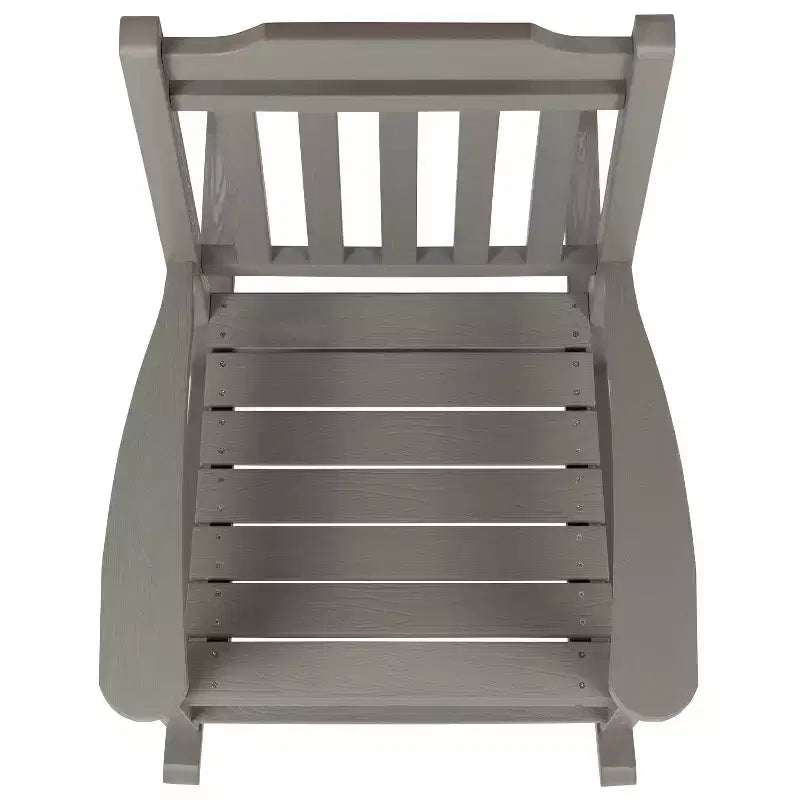 Emma and Oliver All-Weather Rocking Chair in Faux Wood - Patio and Backyard Furniture