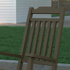 Emma and Oliver All-Weather Rocking Chair in Faux Wood - Patio and Backyard Furniture