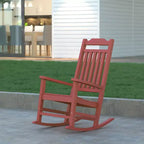 Emma and Oliver All-Weather Rocking Chair in Faux Wood - Patio and Backyard Furniture
