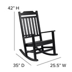 Emma and Oliver All-Weather Rocking Chair in Faux Wood - Patio and Backyard Furniture