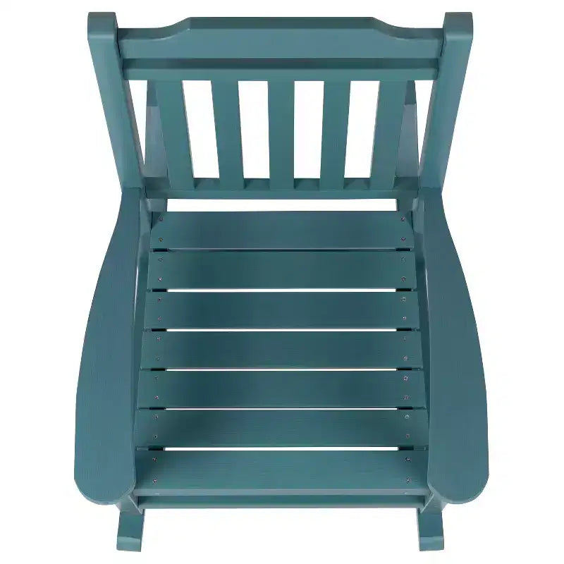Emma and Oliver All-Weather Rocking Chair in Faux Wood - Patio and Backyard Furniture