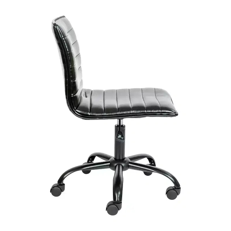 Emma and Oliver Low Back Designer Armless Ribbed Swivel Task Office Chair