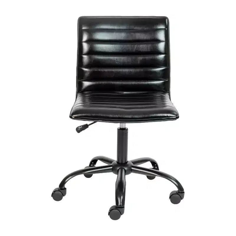 Emma and Oliver Low Back Designer Armless Ribbed Swivel Task Office Chair