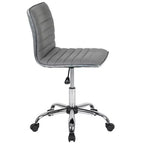 Emma and Oliver Low Back Designer Armless Ribbed Swivel Task Office Chair