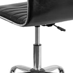 Emma and Oliver Low Back Designer Armless Ribbed Swivel Task Office Chair