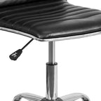 Emma and Oliver Low Back Designer Armless Ribbed Swivel Task Office Chair