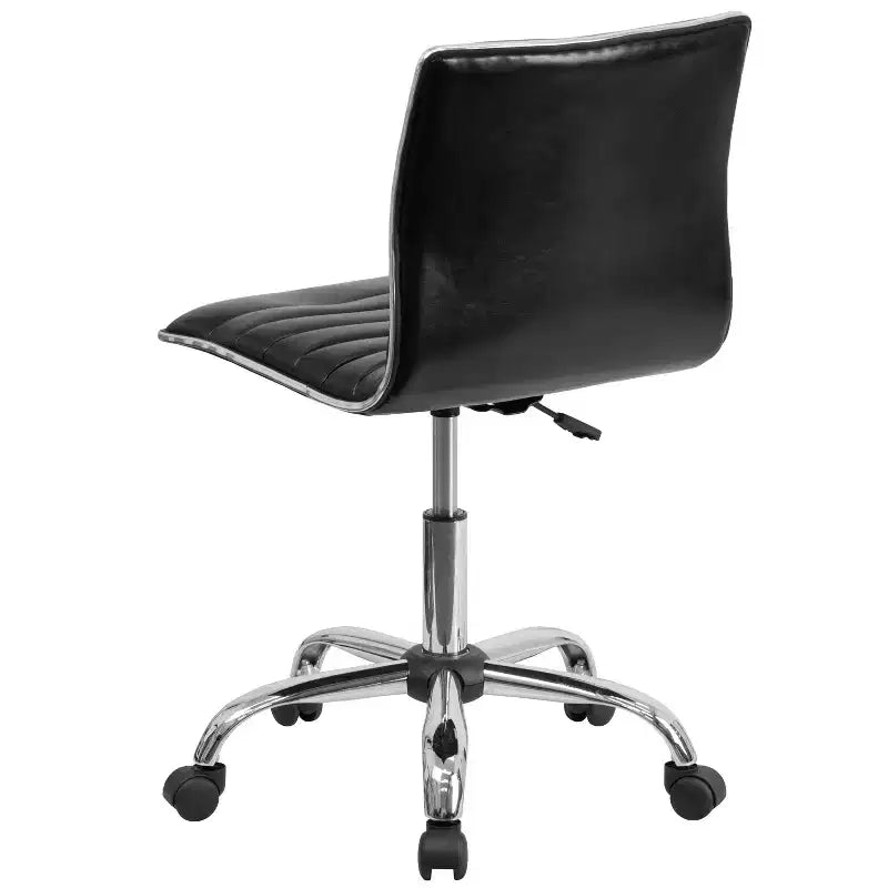 Emma and Oliver Low Back Designer Armless Ribbed Swivel Task Office Chair