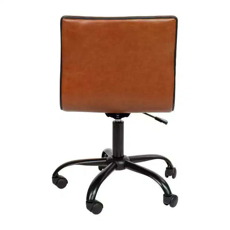 Emma and Oliver Low Back Designer Armless Ribbed Swivel Task Office Chair