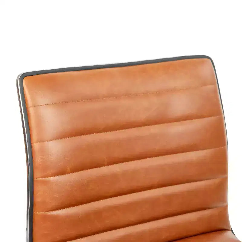 Emma and Oliver Low Back Designer Armless Ribbed Swivel Task Office Chair