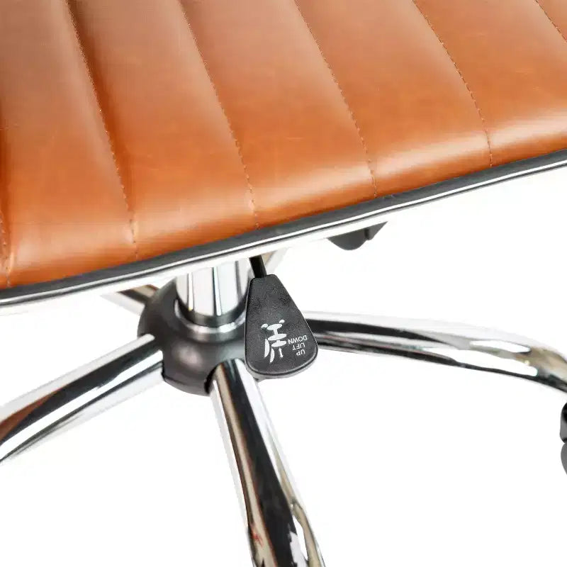 Emma and Oliver Low Back Designer Armless Ribbed Swivel Task Office Chair