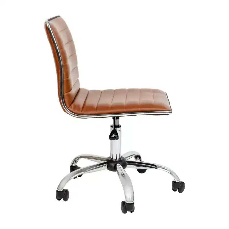 Emma and Oliver Low Back Designer Armless Ribbed Swivel Task Office Chair