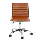 Emma and Oliver Low Back Designer Armless Ribbed Swivel Task Office Chair