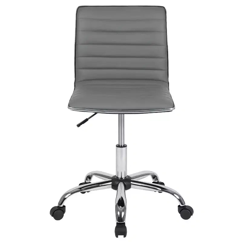 Emma and Oliver Low Back Designer Armless Ribbed Swivel Task Office Chair