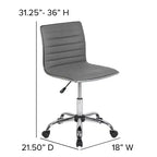 Emma and Oliver Low Back Designer Armless Ribbed Swivel Task Office Chair