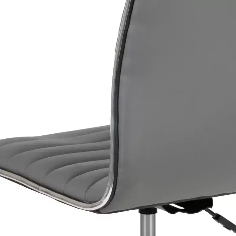 Emma and Oliver Low Back Designer Armless Ribbed Swivel Task Office Chair
