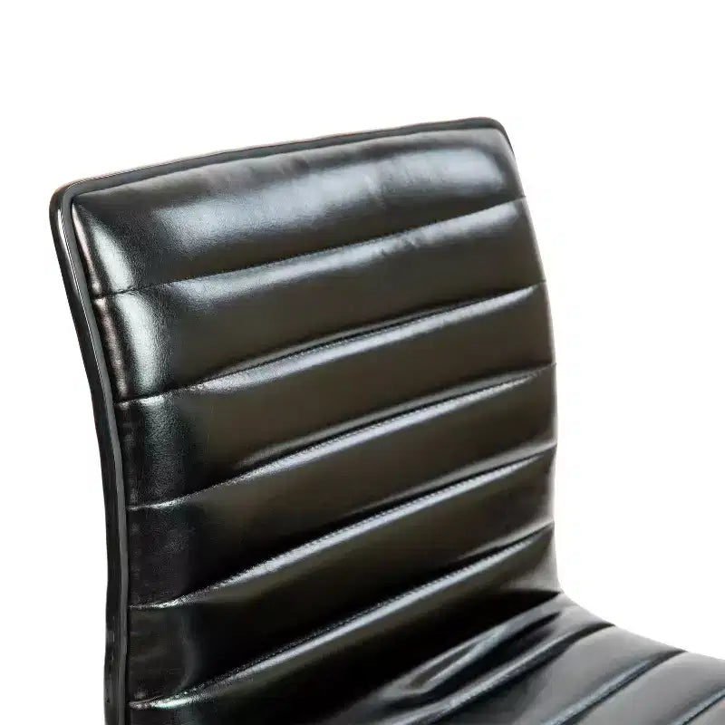 Emma and Oliver Low Back Designer Armless Ribbed Swivel Task Office Chair