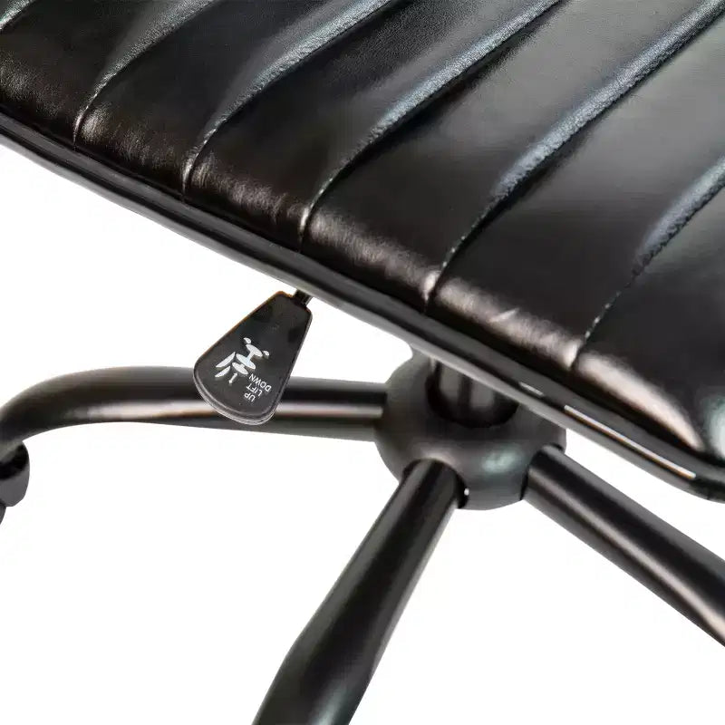 Emma and Oliver Low Back Designer Armless Ribbed Swivel Task Office Chair