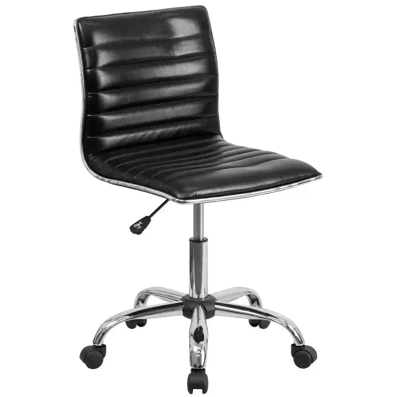 Sedia da Ufficio Girevole Senza Braccioli con Schienale Basso e Costine di Design Emma and Oliver