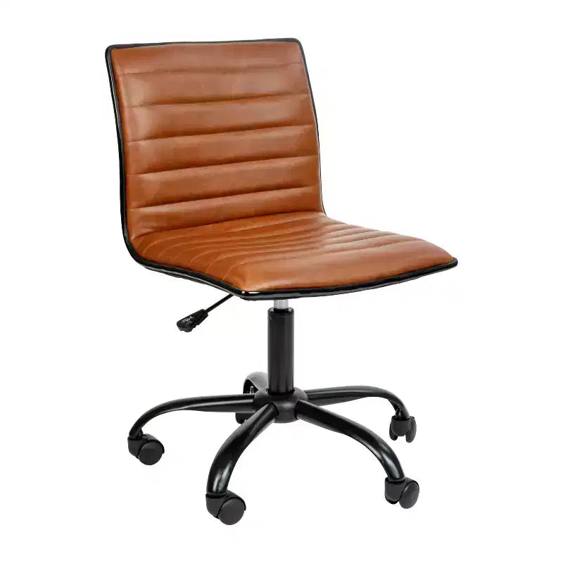 Sedia da Ufficio Girevole Senza Braccioli con Schienale Basso e Costine di Design Emma and Oliver