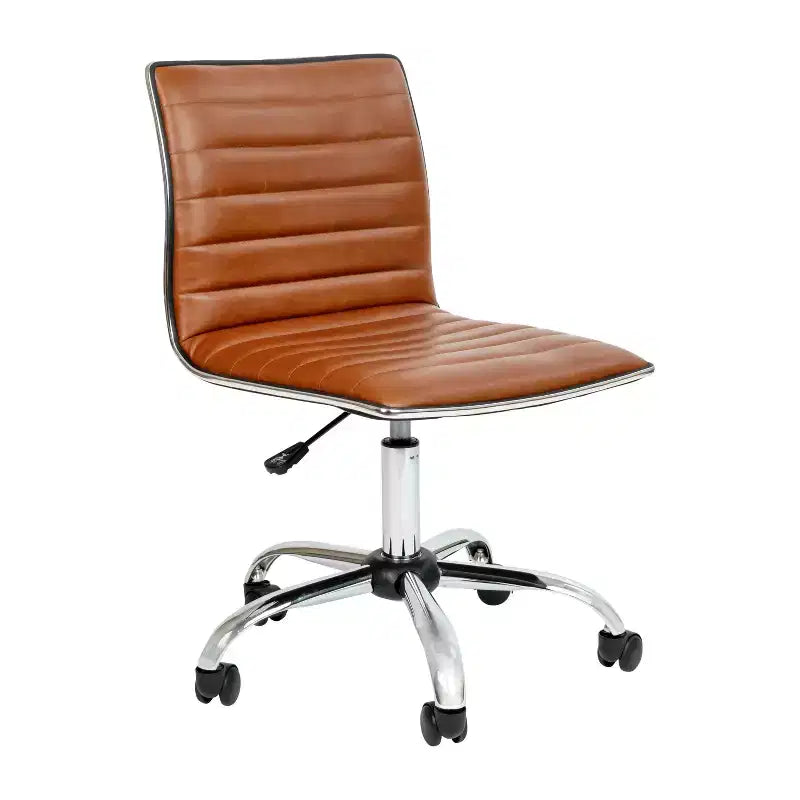 Sedia da Ufficio Girevole Senza Braccioli con Schienale Basso e Costine di Design Emma and Oliver