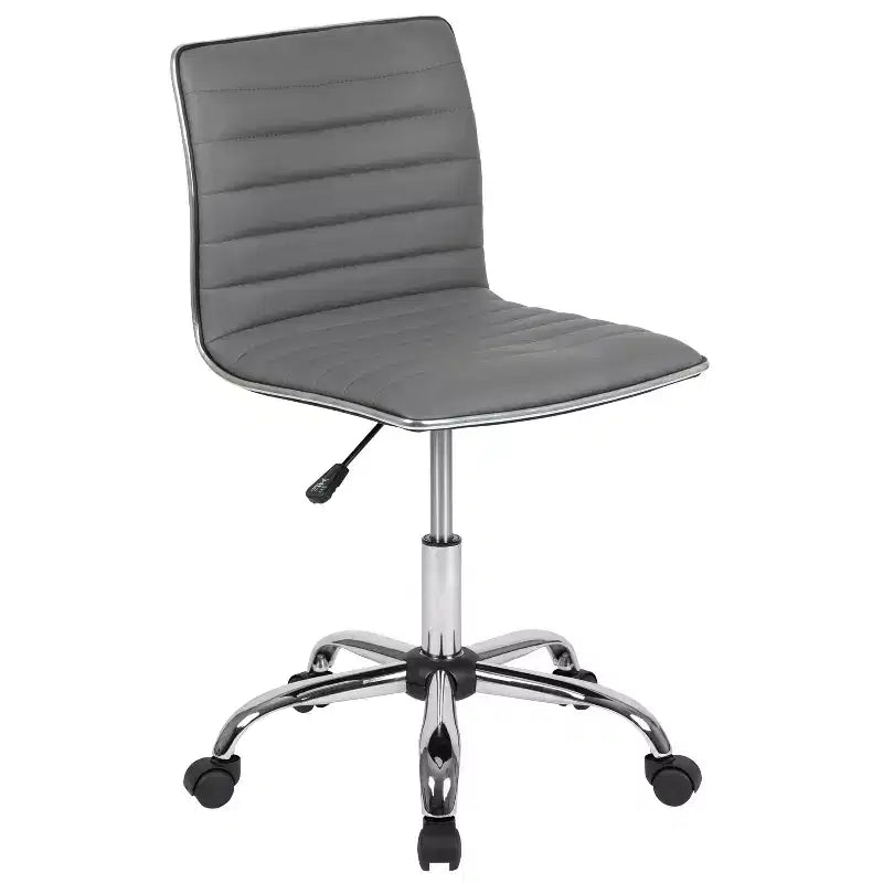 Sedia da Ufficio Girevole Senza Braccioli con Schienale Basso e Costine di Design Emma and Oliver