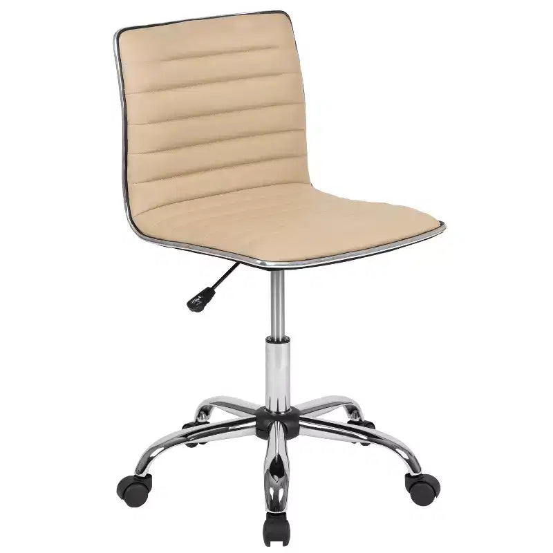 Sedia da Ufficio Girevole Senza Braccioli con Schienale Basso e Costine di Design Emma and Oliver