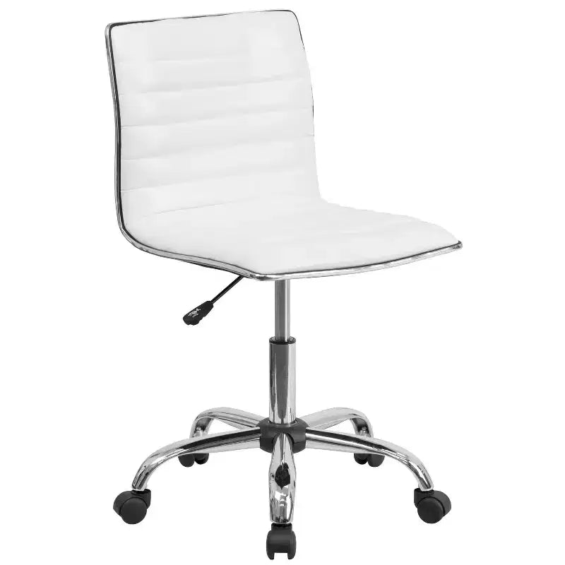Sedia da Ufficio Girevole Senza Braccioli con Schienale Basso e Costine di Design Emma and Oliver