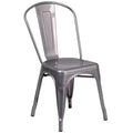 Emma and Oliver Clear Coated Metal Indoor Stackable Chair