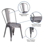 Emma and Oliver Clear Coated Metal Indoor Stackable Chair