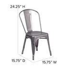 Emma and Oliver Clear Coated Metal Indoor Stackable Chair