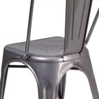 Emma and Oliver Clear Coated Metal Indoor Stackable Chair
