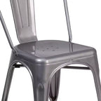 Emma and Oliver Clear Coated Metal Indoor Stackable Chair