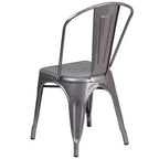 Emma and Oliver Clear Coated Metal Indoor Stackable Chair