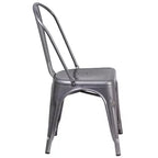 Emma and Oliver Clear Coated Metal Indoor Stackable Chair