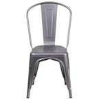 Emma and Oliver Clear Coated Metal Indoor Stackable Chair