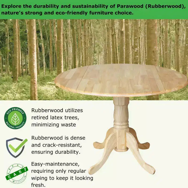 42 Mason Round Dual Drop Leaf Dining Table - International Concepts