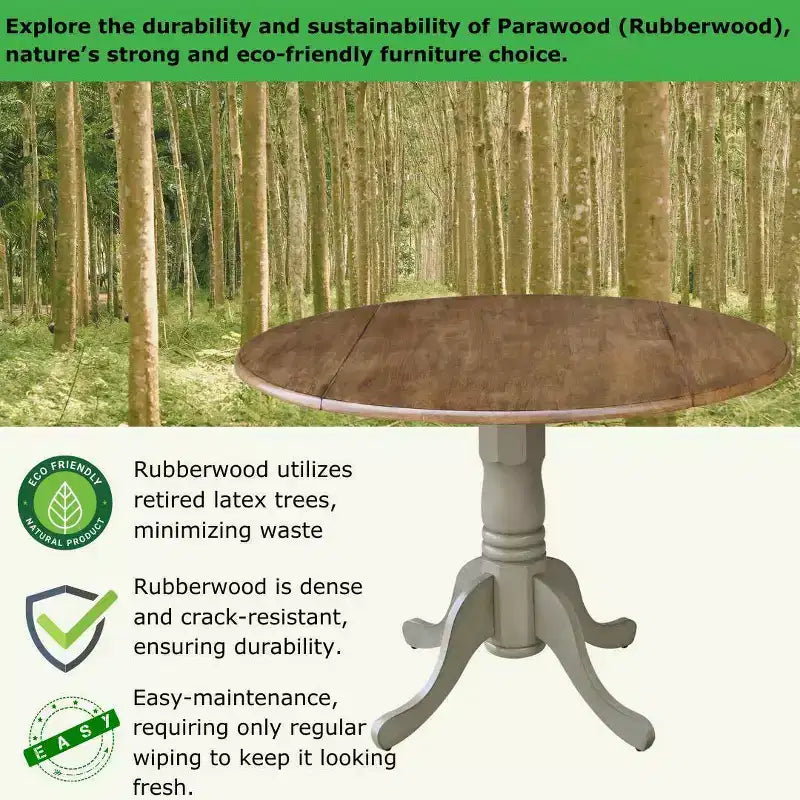 42 Mason Round Dual Drop Leaf Dining Table - International Concepts