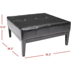 Fulton Square Cocktail Ottoman - HUD8237 - Black - Safavieh Couture