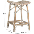 Rayna Wicker Bar Stool - SEA7010 - White Washed - Safavieh