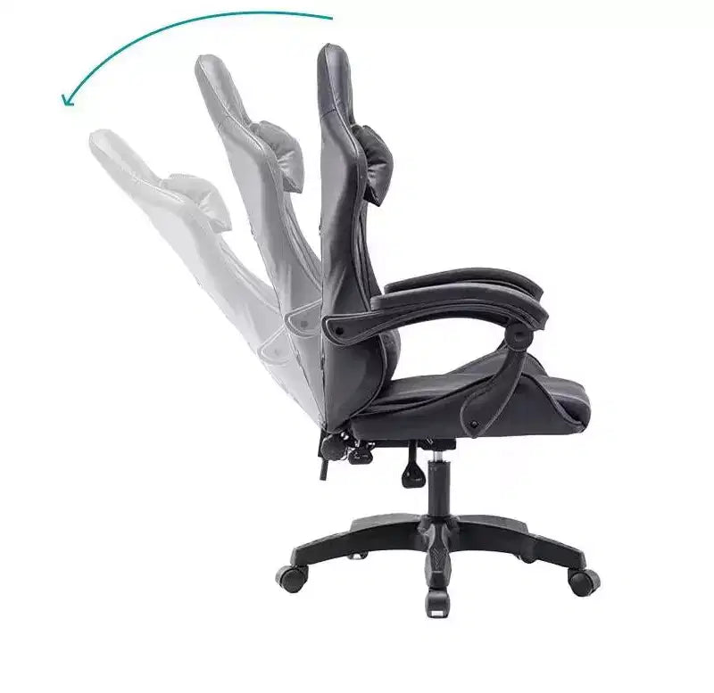 Sedia da gaming ergonomica MPM con regolazione dell'altezza, poggiatesta e supporto lombare, sedia girevole, capacità di peso di 113 kg, per lavorare, studiare e giocare