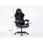 Sedia da gaming ergonomica MPM con regolazione dell'altezza, poggiatesta e supporto lombare, sedia girevole, capacità di peso di 113 kg, per lavorare, studiare e giocare