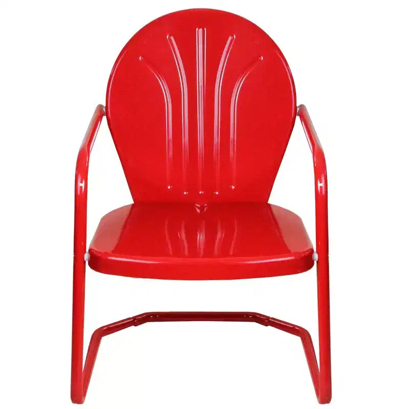 Northlight 34 Outdoor Retro Metal Tulip Armchair, Red
