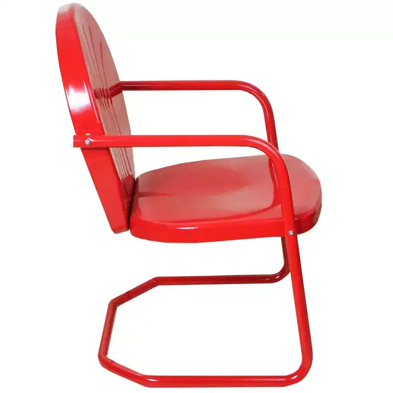 Northlight 34 Outdoor Retro Metal Tulip Armchair, Red