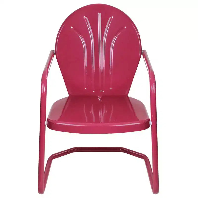 Northlight 34-Inch Retro Tulip Steel Outdoor Steel Armchair, Pink