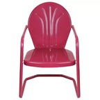 Northlight 34-Inch Retro Tulip Steel Outdoor Steel Armchair, Pink